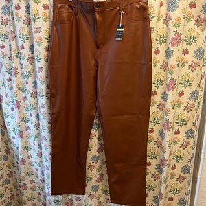 A&F Brown Faux Leather Pants